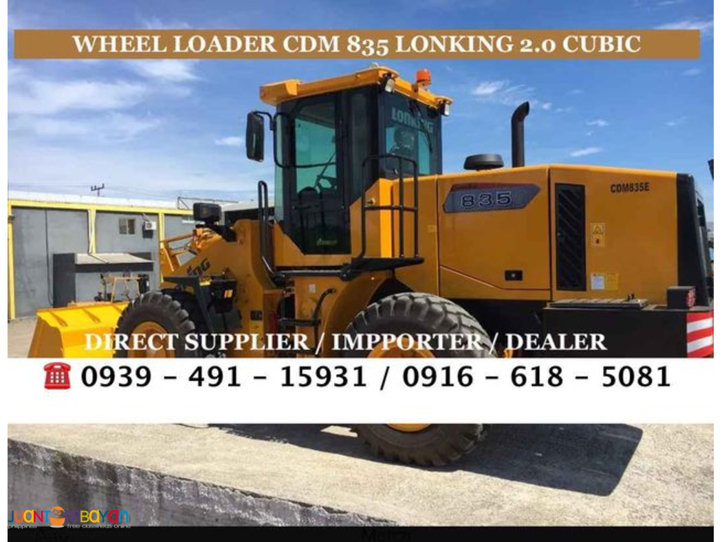 Brand New Lonking CDM 835 1 7 Cubic Wheel Loader