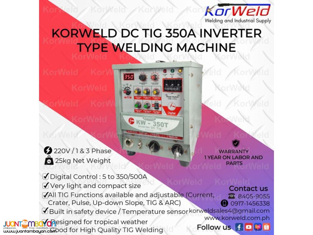 Korweld TIG 350A DC Inverter Type Welding Machine