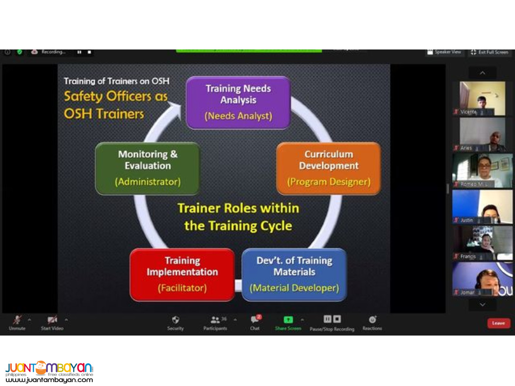 TOT Training of Trainer DOLE Accredited Safety Officers Training 