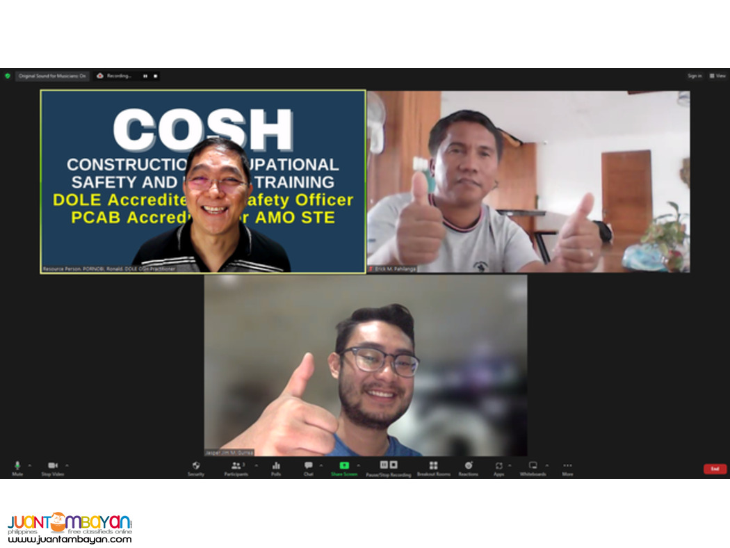 DOLE COSH Training Safety Officer PCAB COSH Training AMO STE