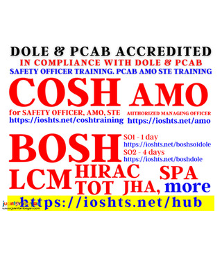 BOSH training COSH Training AMO STE PCAB DOLE Accredited Training