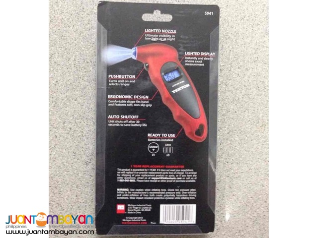 Tekton 5941 Digital Tire Gauge, 100 PSI