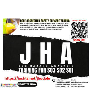 JHA Training Safety Officer Training DOLE Accredited SO3 Training SO2