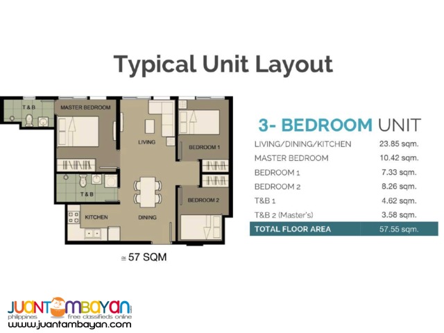 Panglao Oasis Taguig 3 br resort condo near BGC