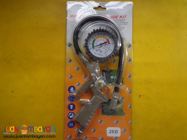 tire inflator gauge attachment for air compressor