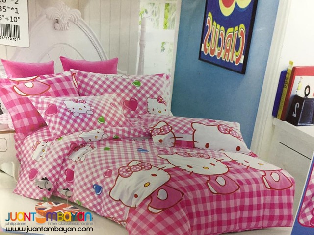 KING SIZE - 4 IN 1 BED SHEET SET - HELLO KITTY BED SHEET