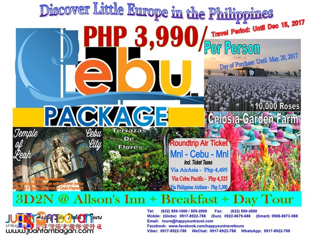 cebu tour package 3 days 2 nights with airfare