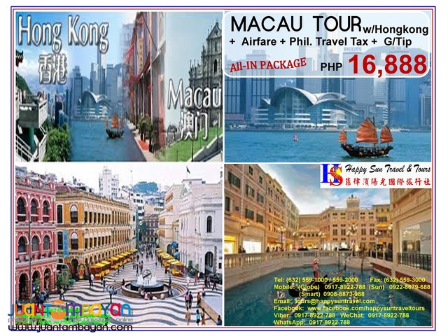 All-In Package for Hong Kong + Free Macau with Air Ticket