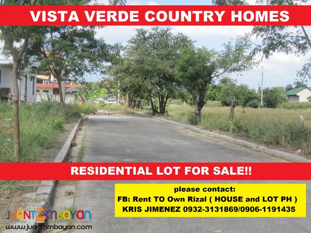 VISTA VERDE COUNTRY HOMES RESIDENTIAL LOT FOR SALE!!!