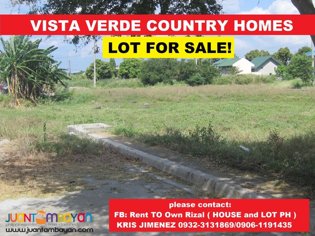 VISTA VERDE COUNTRY HOMES RESIDENTIAL LOT FOR SALE!!!