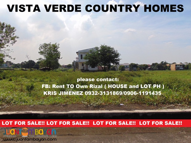 VISTA VERDE COUNTRY HOMES RESIDENTIAL LOT FOR SALE!!!