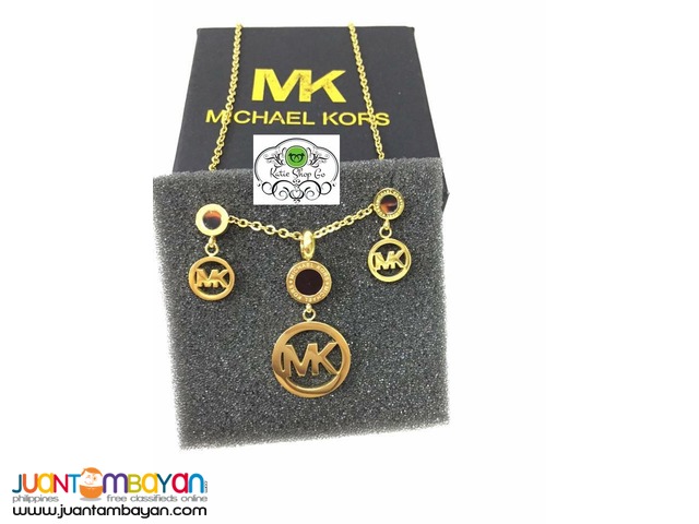 MICHAEL KORS NECKLACE & EARRINGS STAINLESS JEWELRY SET