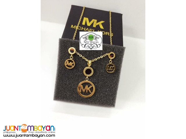 MICHAEL KORS NECKLACE & EARRINGS STAINLESS JEWELRY SET