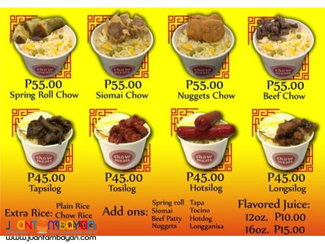 Chow Meals - Affordable Silog Food Cart Franchise