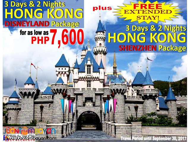 3D2N Hong Kong Tour with Free Disneyland Package + 2 Nights Extension