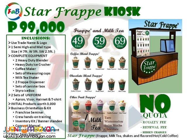 Star Frappe Franchise 2017: Frappe, Milk Tea and Hot Coffee