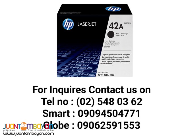 HP 42A Black Original LaserJet Toner Cartridge (Q5942A)