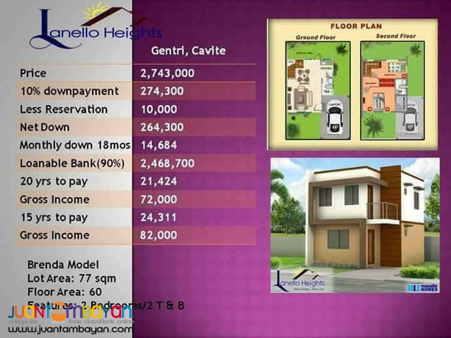 LANELLO HEIGHTS (BRENDA Model) Gen. Trias, Cavite