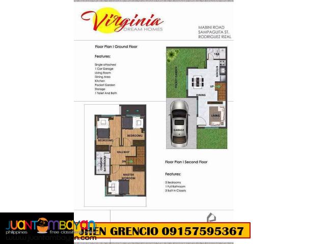 affordable house and lot townhouse at montalban rizal