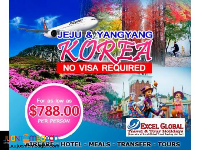 JEJU AND YANGYANG KOREA TOUR PACKAGE VIA PHILIPPINE AIRLINES