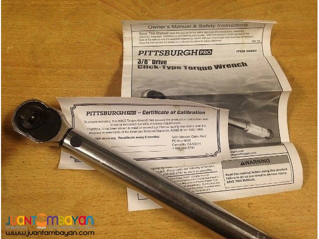 Pittsburgh Pro 807 3/8-inch Drive Click Type Torque Wrench