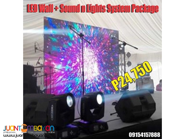 9x12 ft LED Wall with lights and sound package. P24750