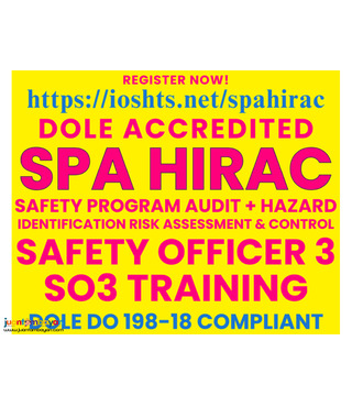 SPA Training HIRAC Training DOLE SO3 Training Safety Officer 3