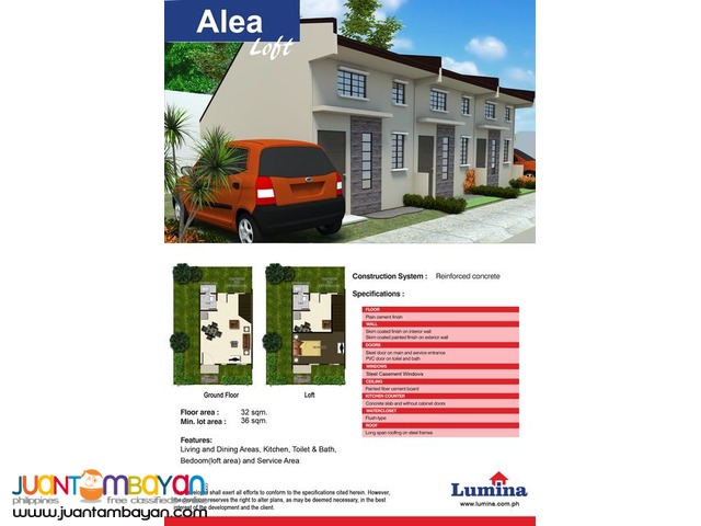 FOR SALE TOWNHOUSE IN BULACAN  BY JANROSCH, LUMINA-ALEA LOFT 