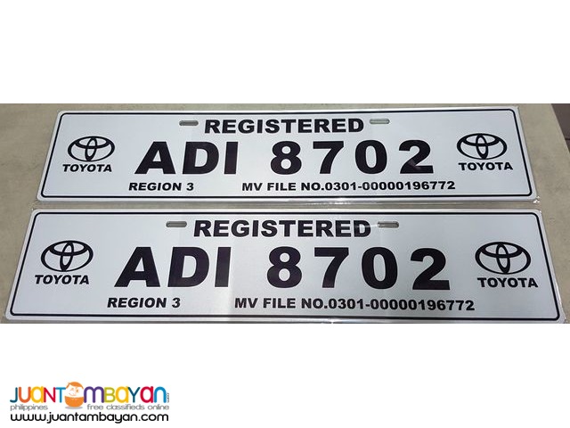 Conduction Plate Number Reflectorized for Car and Motorcycle