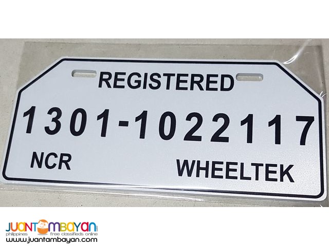 Conduction Plate Number Reflectorized for Car and Motorcycle