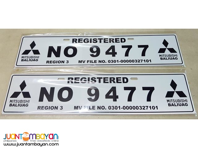 Conduction Plate Number Reflectorized for Car and Motorcycle