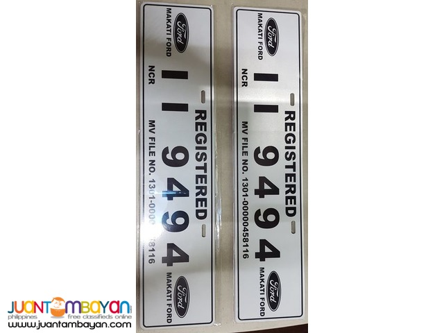 Conduction Plate Number Reflectorized for Car and Motorcycle