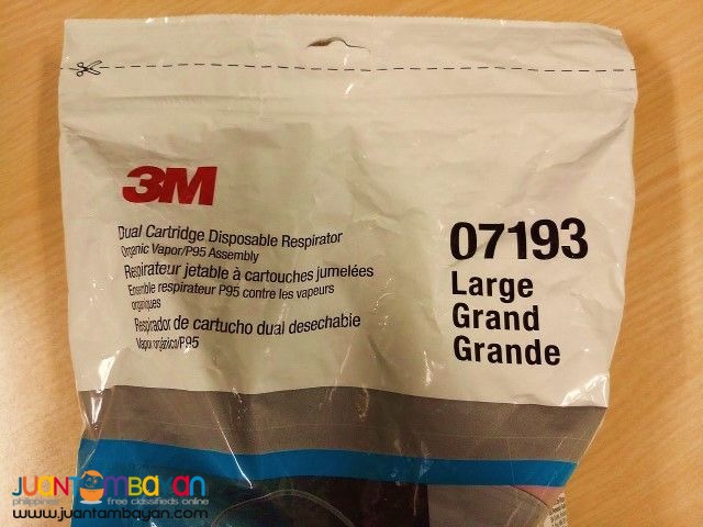 3M 07193 Dual Cartridge Disposable Respirator, Large