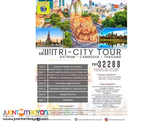 6 Night Tri City Cambodia Vietnam And Thailand Tour   897170 