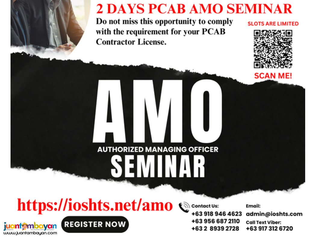 PCAB Seminar AMO PCAB Contractor License AMO Seminar 2 days