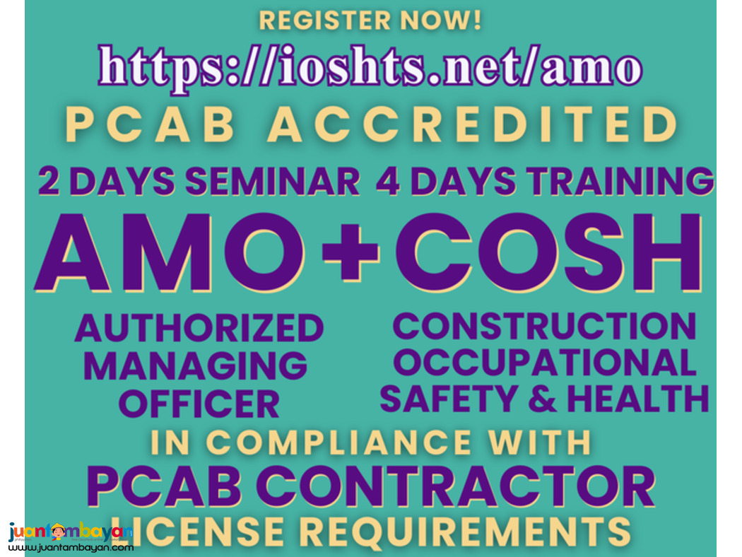 AMO Seminar COSH Training for AMO PCAB Accredited Contractor License