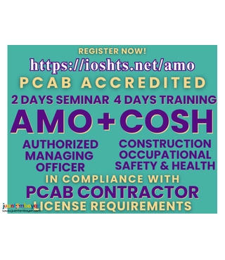 AMO Seminar COSH Training for AMO PCAB Accredited Contractor License