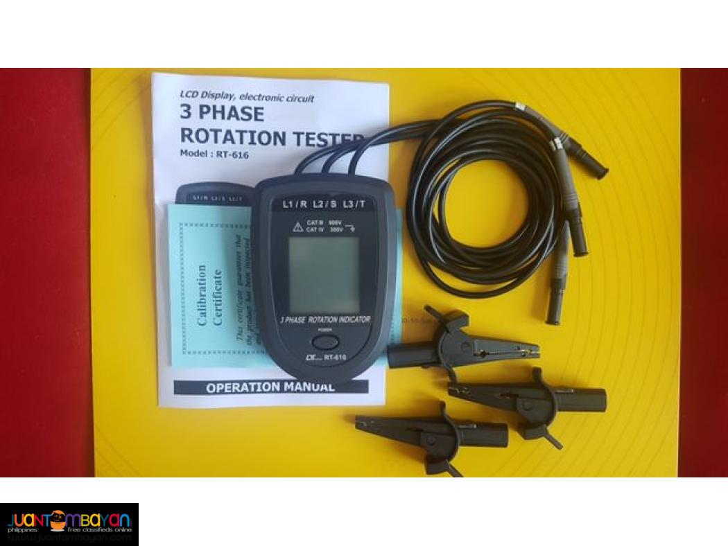 Phase Sequence Tester, Motor Rotation Tester, Phase Sequence Meter