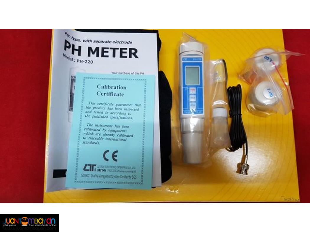 pH Meter, Digital pH Meter with pH Electrode, Lutron PH-220