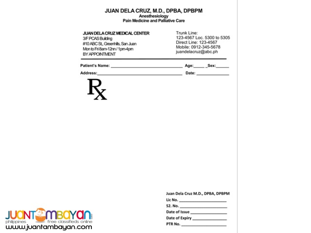 Prescription RX Pad Printing