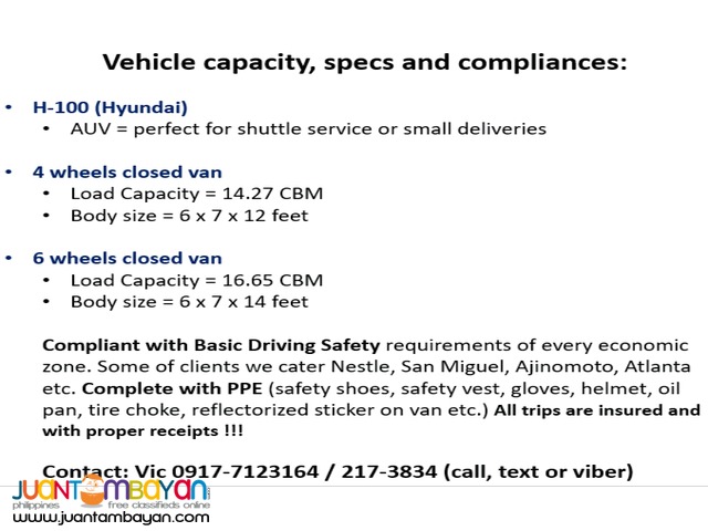 trucking service within NCR