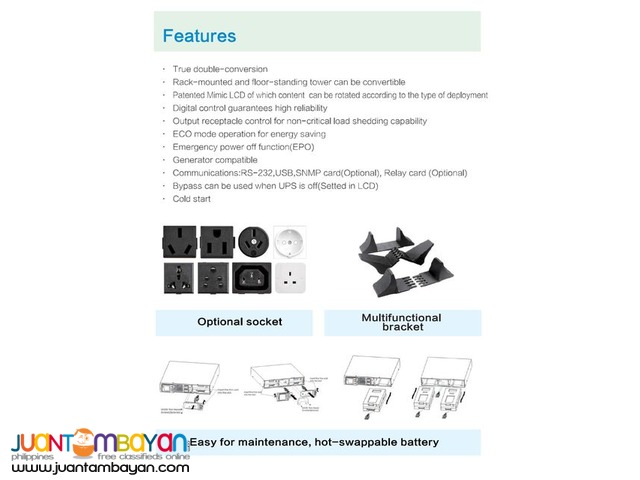 UPS -Rackmount Uninterruptible Power Supply 1kva to 20kva