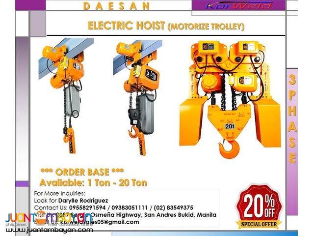 DAESAN  ELECTRIC HOIST DSM SERIES (MADE IN KOREA)