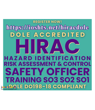 HIRAC Training DOLE Accredited Safety Officer Training SO3 SO2 SO1