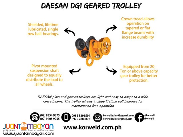 Geared Trolley 1 Ton (Made In Korea)