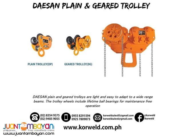 Geared Trolley 1 Ton (Made In Korea)