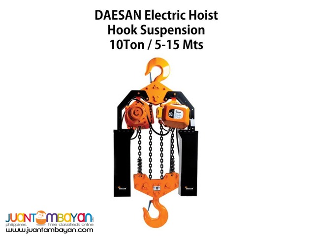 Electric Hoist 10 Ton Hook Suspension (Made In Korea)