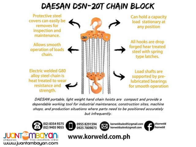 Chain Block 20 Ton (Made In Korea)