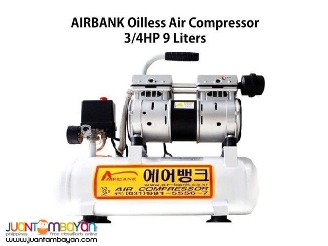 Oilless Air Compressor 3/4HP 9Liters