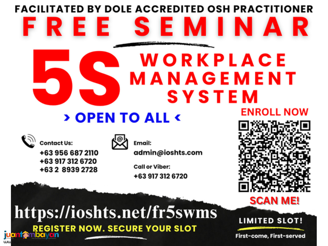 Free Seminar 5S Workplace Management System Open to All
